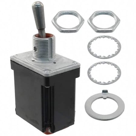 Honeywell Toggle Switch, Dpdt, Momentary, 7.5A, 30Vdc, Locking Lever Actuator, Panel Mount-Threaded 102TL2-8